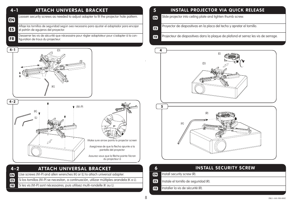 1 attach universal bracket, Attach universal bracket 4-2 | Crimson JSK1 User Manual | Page 8 / 9