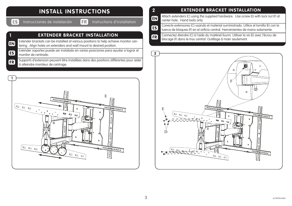 Install instructions | Crimson AUWP20 User Manual | Page 3 / 6