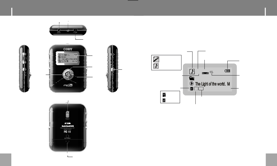 Location of controls, Lcd display | COBY electronic MPC751 User Manual | Page 5 / 16