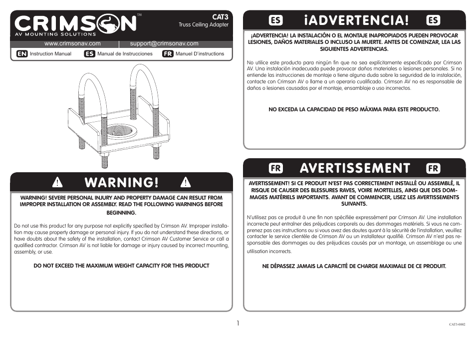 Crimson CAT3 User Manual | 4 pages
