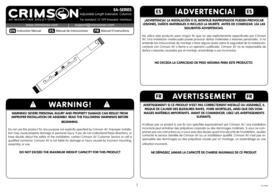 Crimson EA-SERIES User Manual | 5 pages