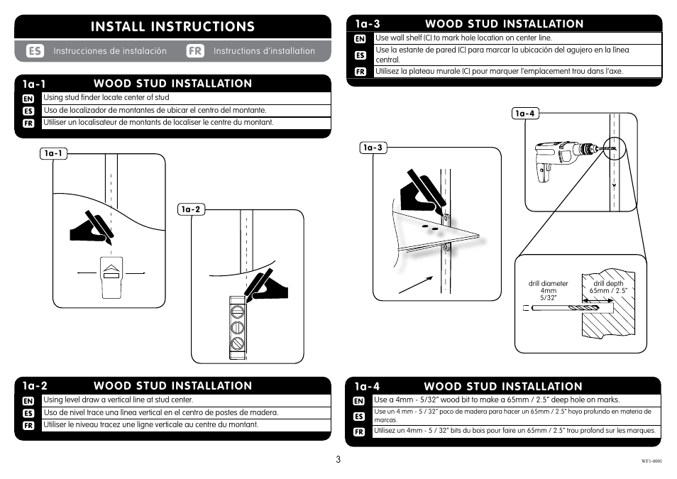 Install instructions | Crimson WF1 User Manual | Page 3 / 6