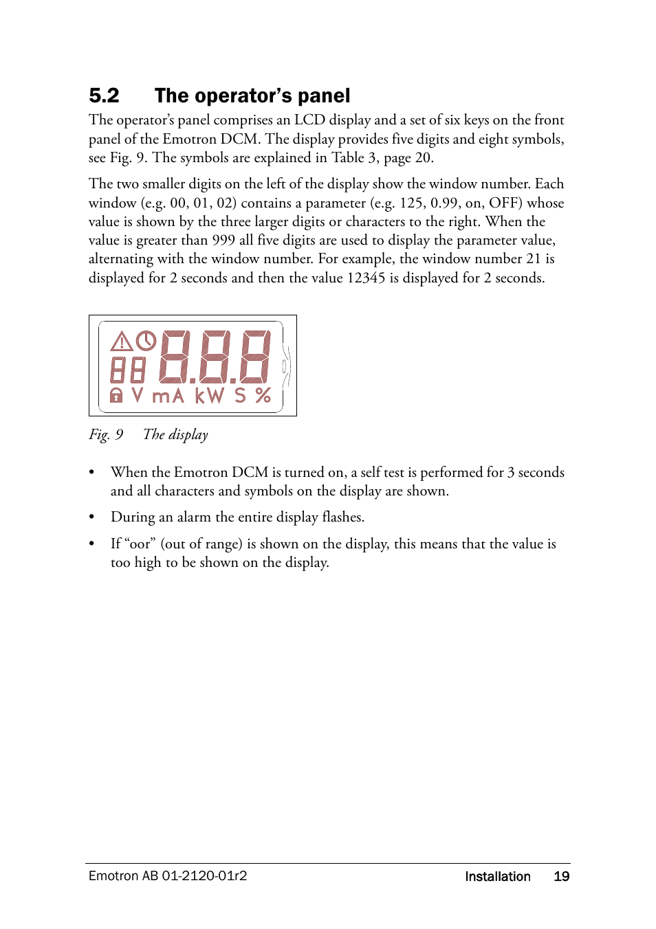 2 the operator’s panel, The operator’s panel | Crompton Controls DCM User Manual | Page 20 / 64