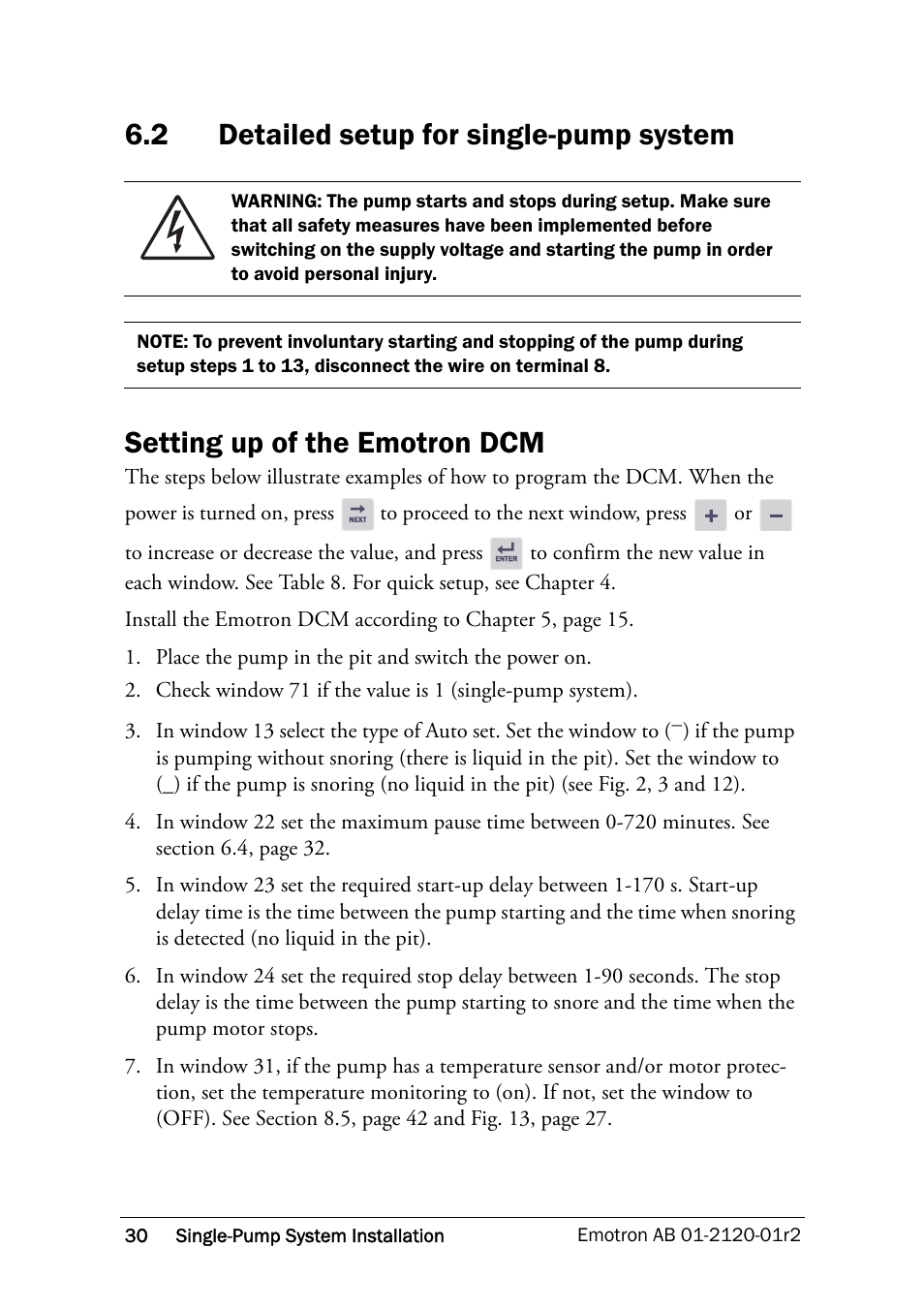 2 detailed setup for single-pump system, Detailed setup for single-pump system | Crompton Controls DCM User Manual | Page 31 / 64