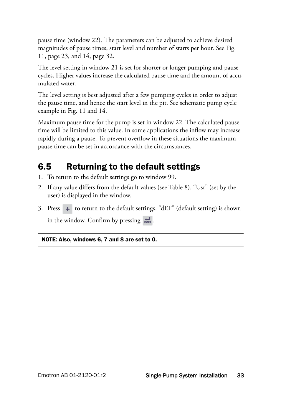 5 returning to the default settings, Returning to the default settings | Crompton Controls DCM User Manual | Page 34 / 64