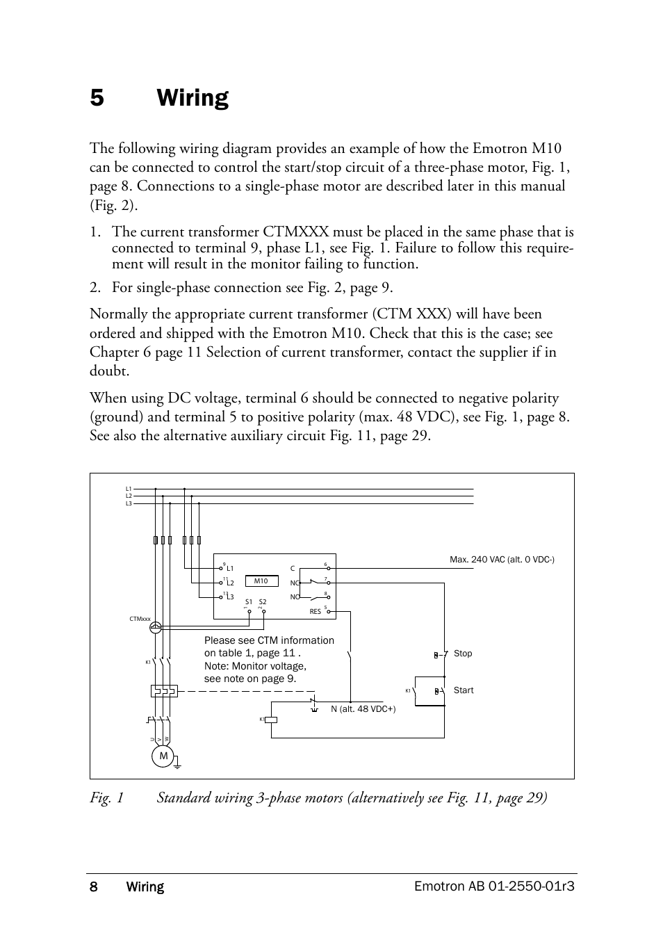 5 wiring, Wiring, Ing to chapter 5 | D fig. 1, Chapter 5, 5wiring | Crompton Controls M10 User Manual | Page 10 / 34
