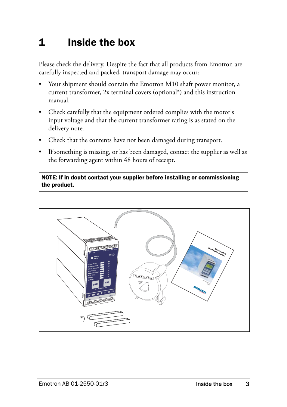 1 inside the box, Inside the box, 1inside the box | Crompton Controls M10 User Manual | Page 5 / 34