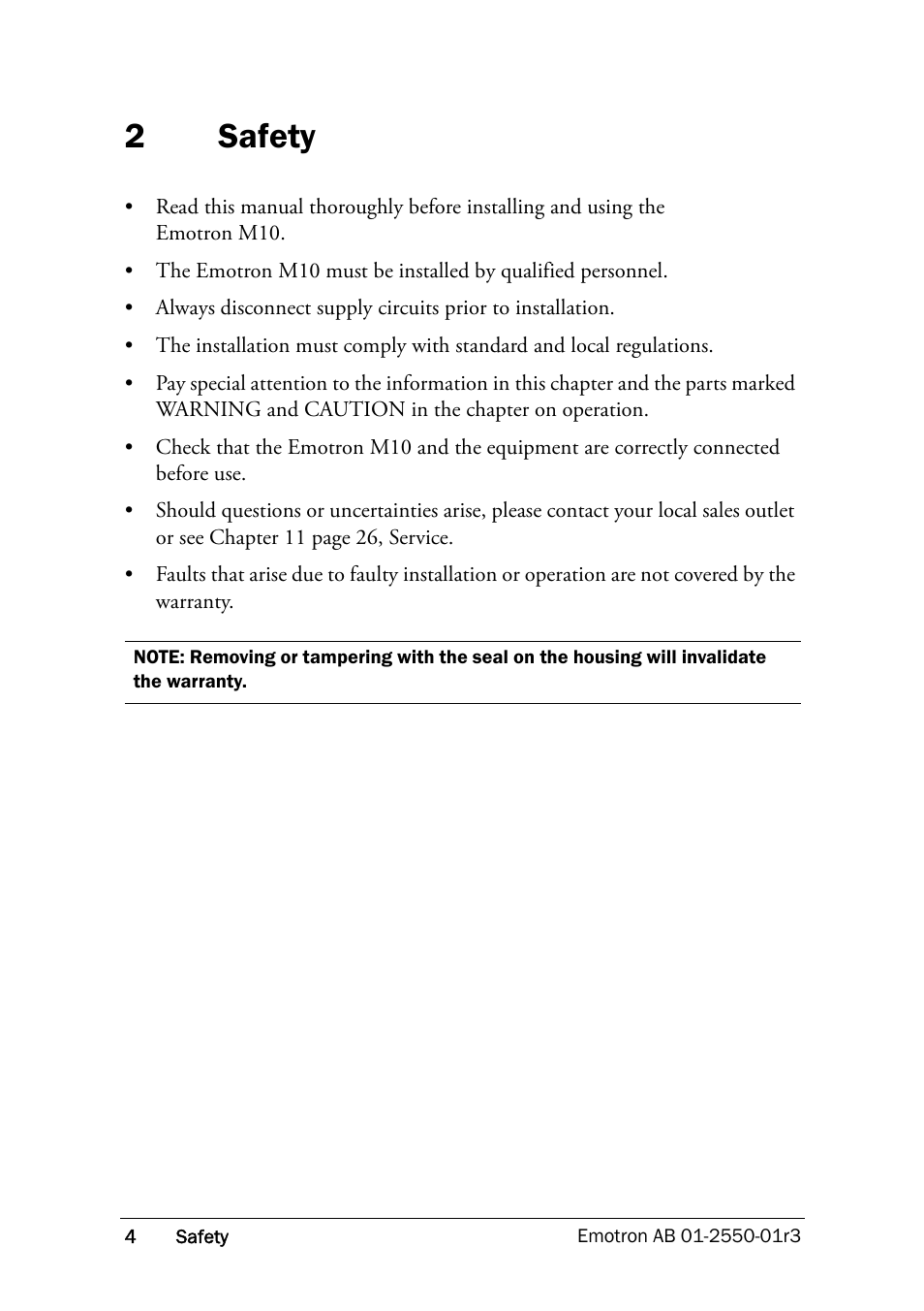 2 safety, Safety, 2safety | Crompton Controls M10 User Manual | Page 6 / 34