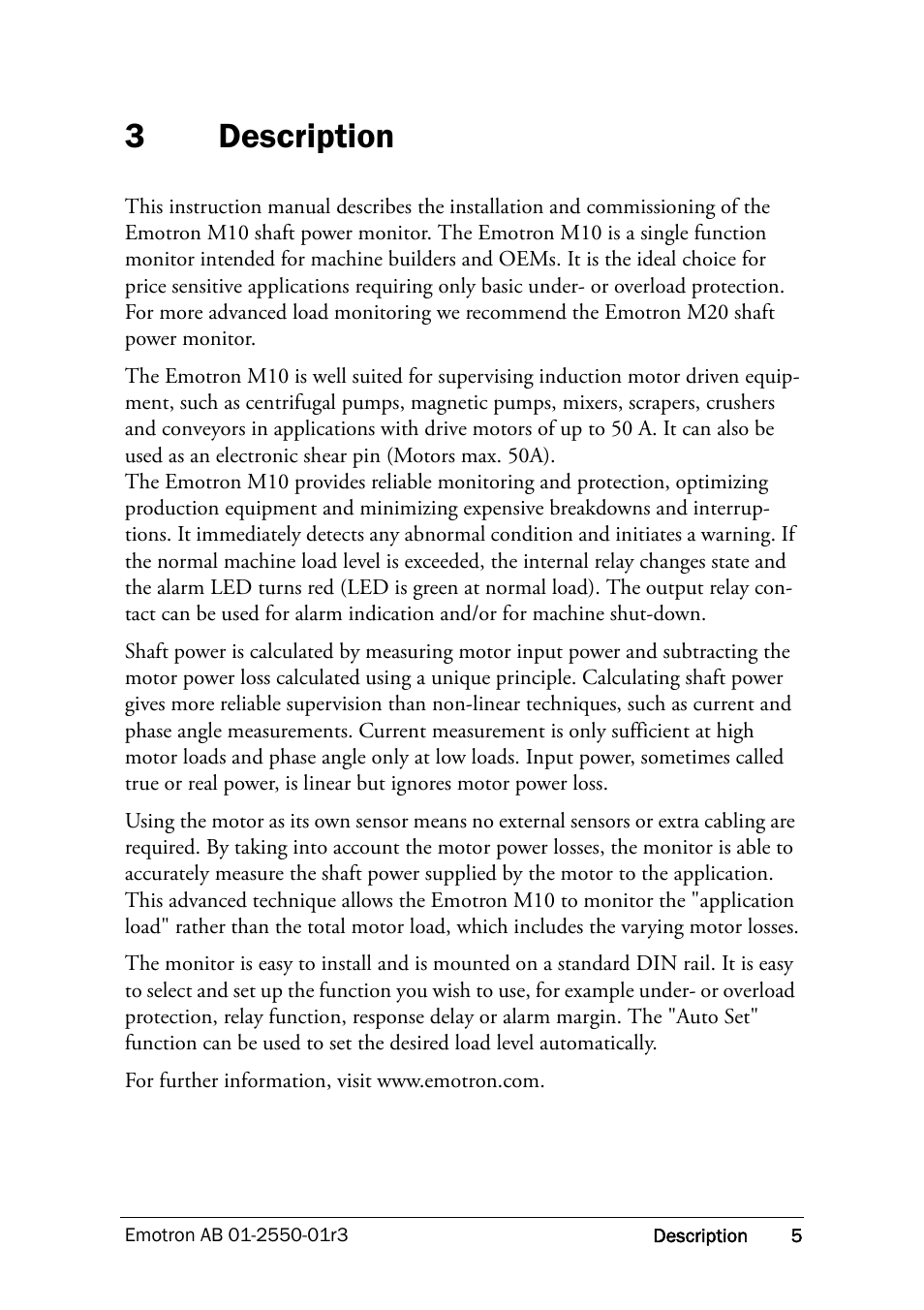 3 description, Description, 3description | Crompton Controls M10 User Manual | Page 7 / 34