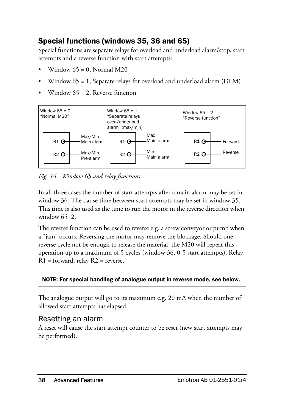 Resetting an alarm | Crompton Controls M20 User Manual | Page 39 / 56