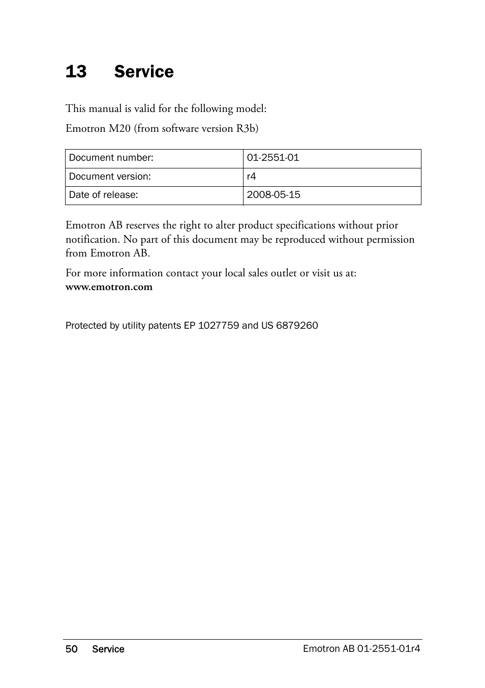 13 service, Service | Crompton Controls M20 User Manual | Page 51 / 56