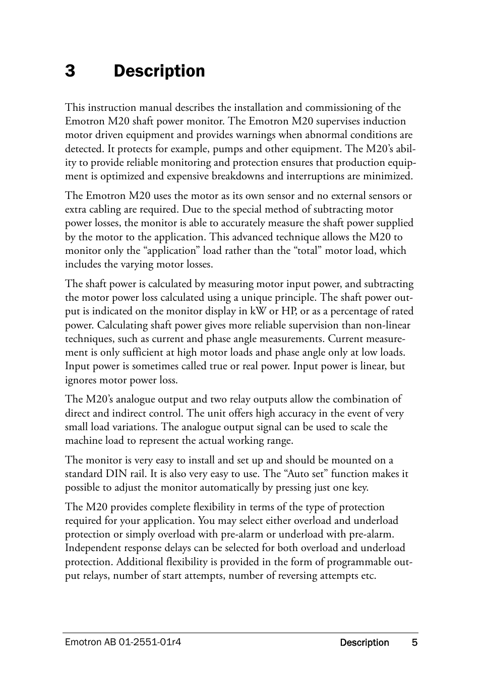 3 description, Description, 3description | Crompton Controls M20 User Manual | Page 6 / 56