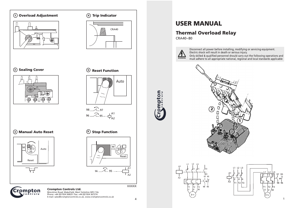 Crompton Controls CRA40/32 User Manual | 2 pages