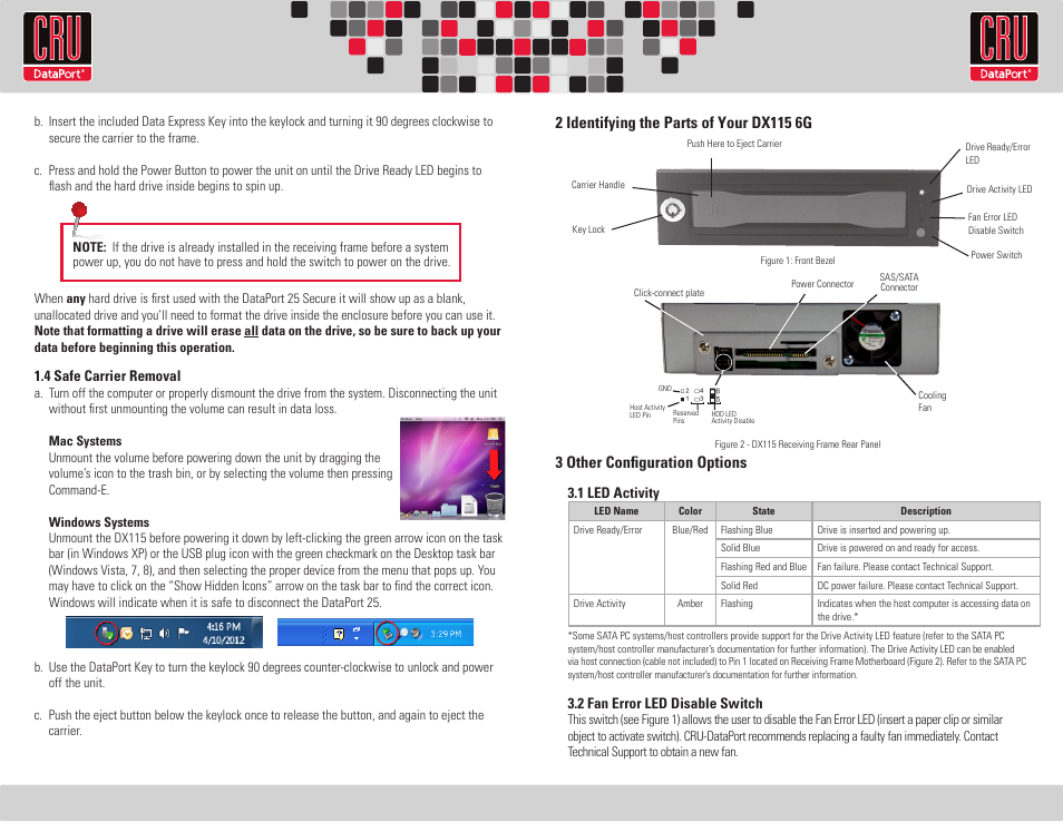 Rtx220 qr - manual | CRU DX115 SAS/SATA 6G User Manual | Page 2 / 2
