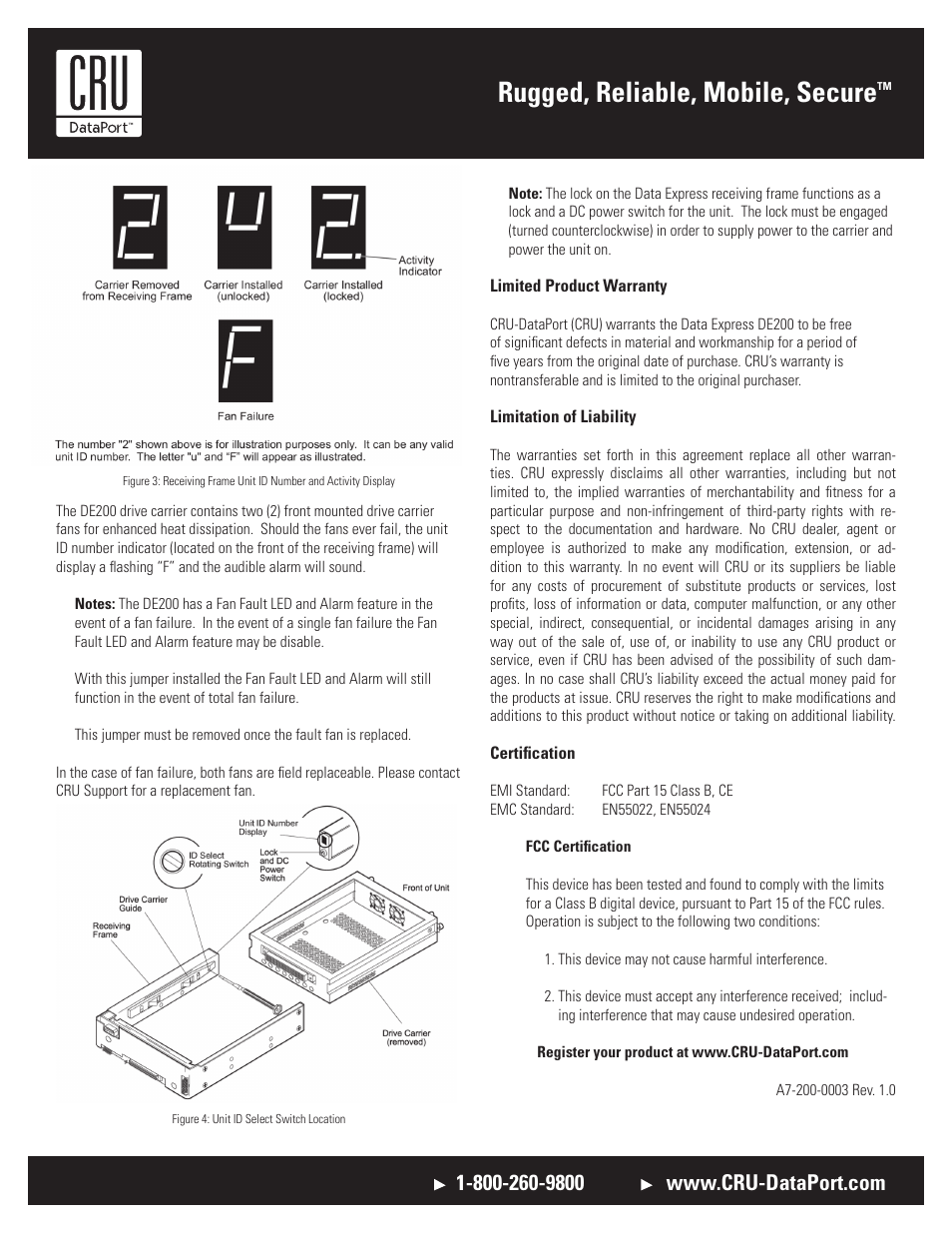 Rugged, reliable, mobile, secure | CRU DE200 SCSI User Manual | Page 2 / 2