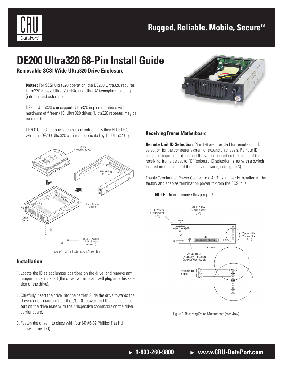 CRU DE200 SCSI User Manual | 2 pages