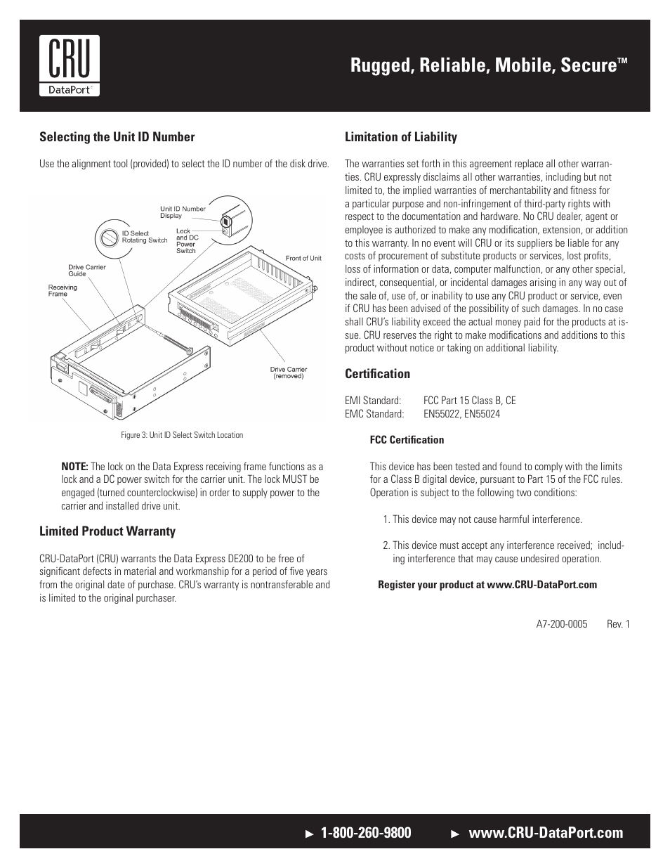 Rugged, reliable, mobile, secure | CRU DE200 SCSI User Manual | Page 2 / 2