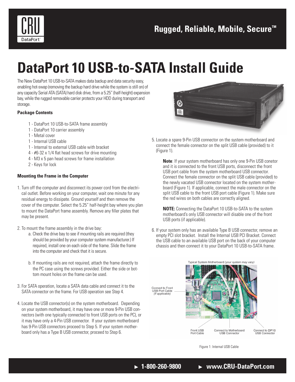 CRU DataPort 10 USB-to-SATA User Manual | 2 pages