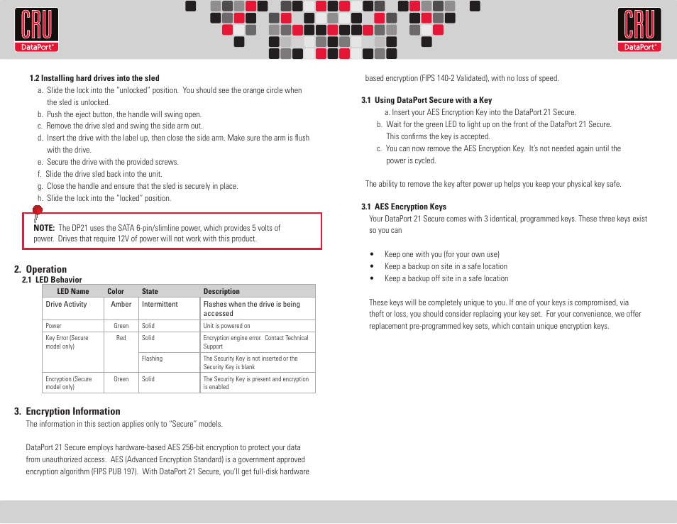 CRU DataPort 21 User Manual | Page 2 / 2
