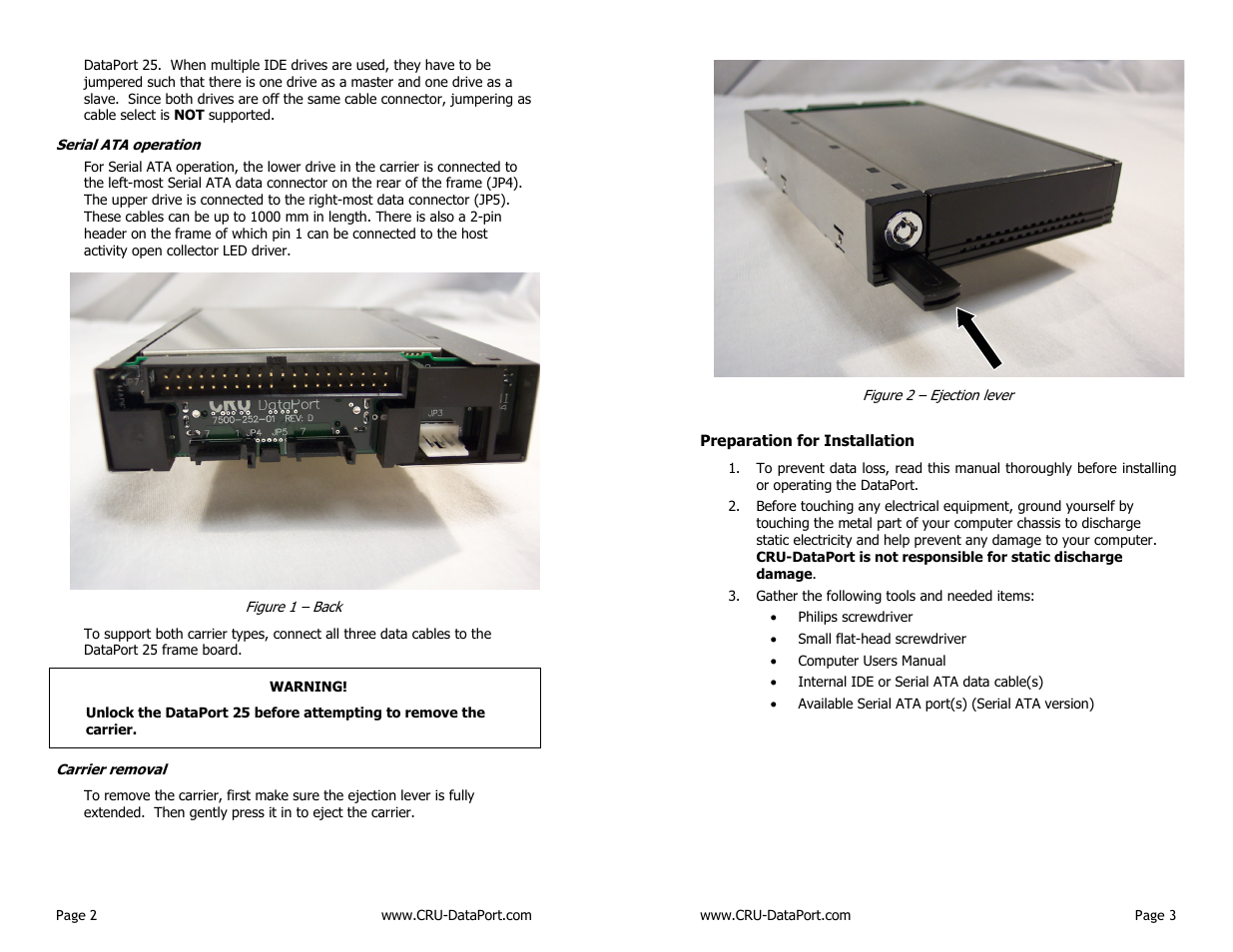 CRU DataPort 25 IDE User Manual | Page 4 / 6