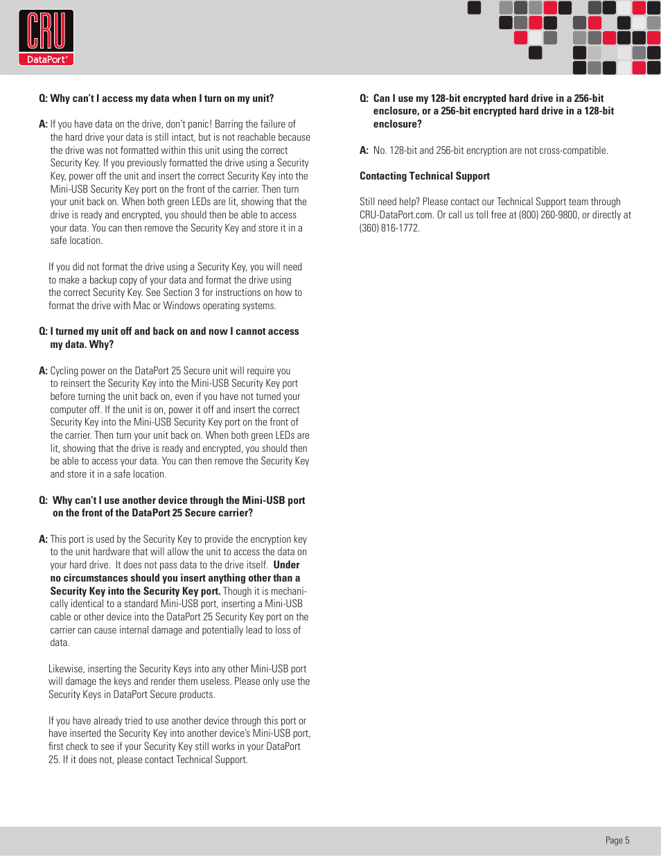 CRU DataPort 25 Secure USB User Manual | Page 6 / 7