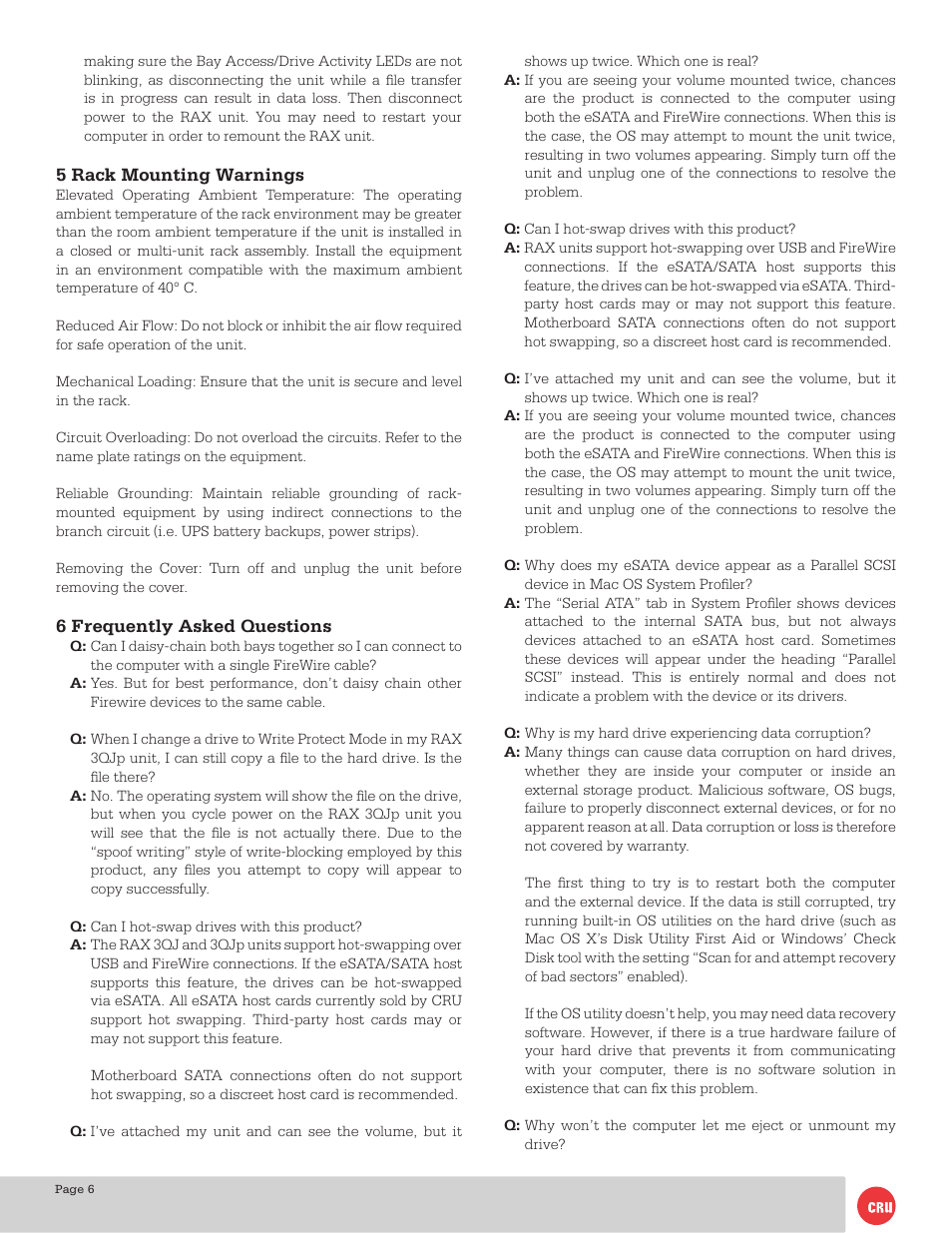 CRU RAX210-3QJ User Manual | Page 6 / 8