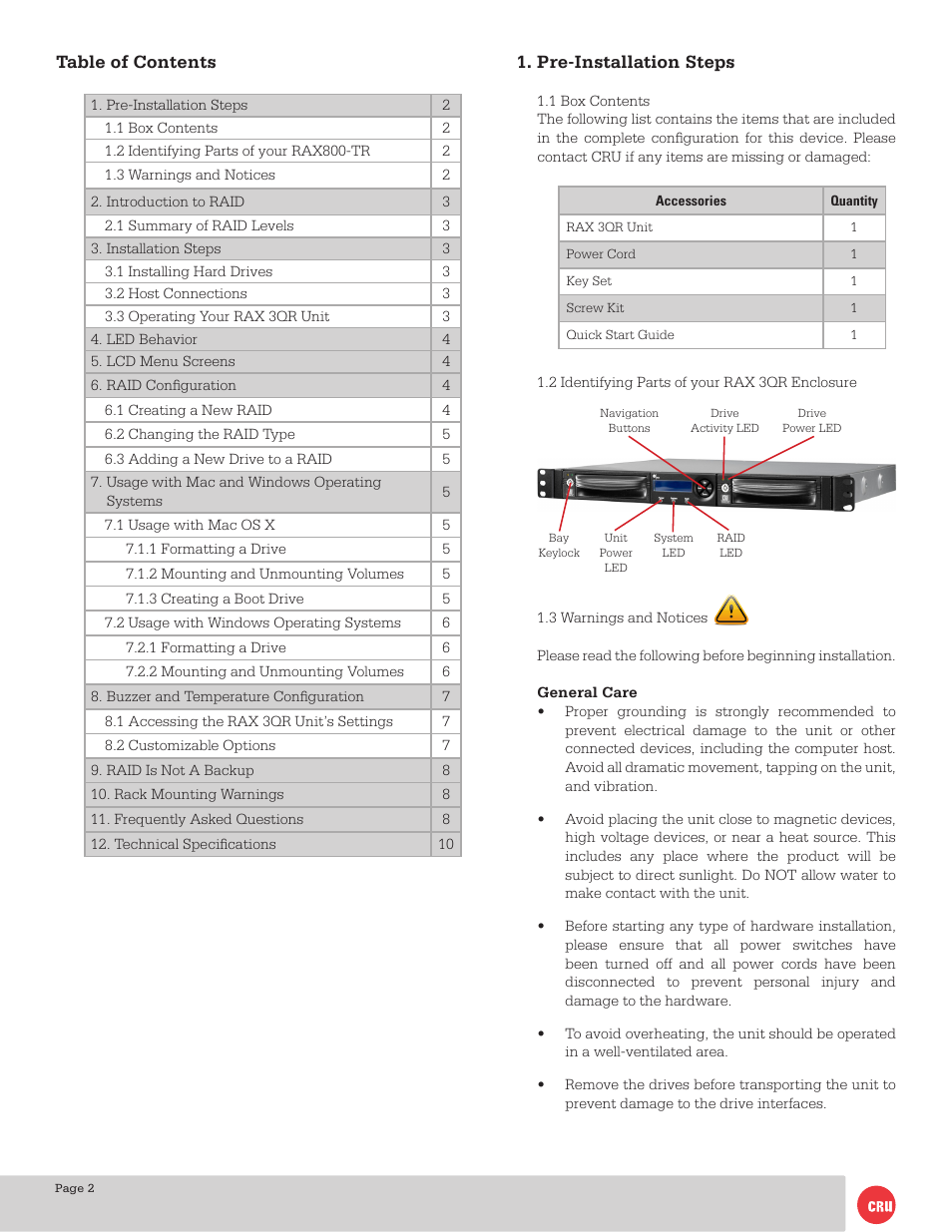CRU RAX210-3QR User Manual | Page 2 / 10