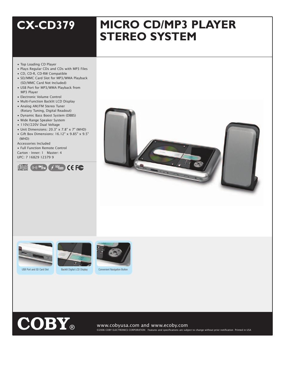 COBY CX-CD379 User Manual | 1 page