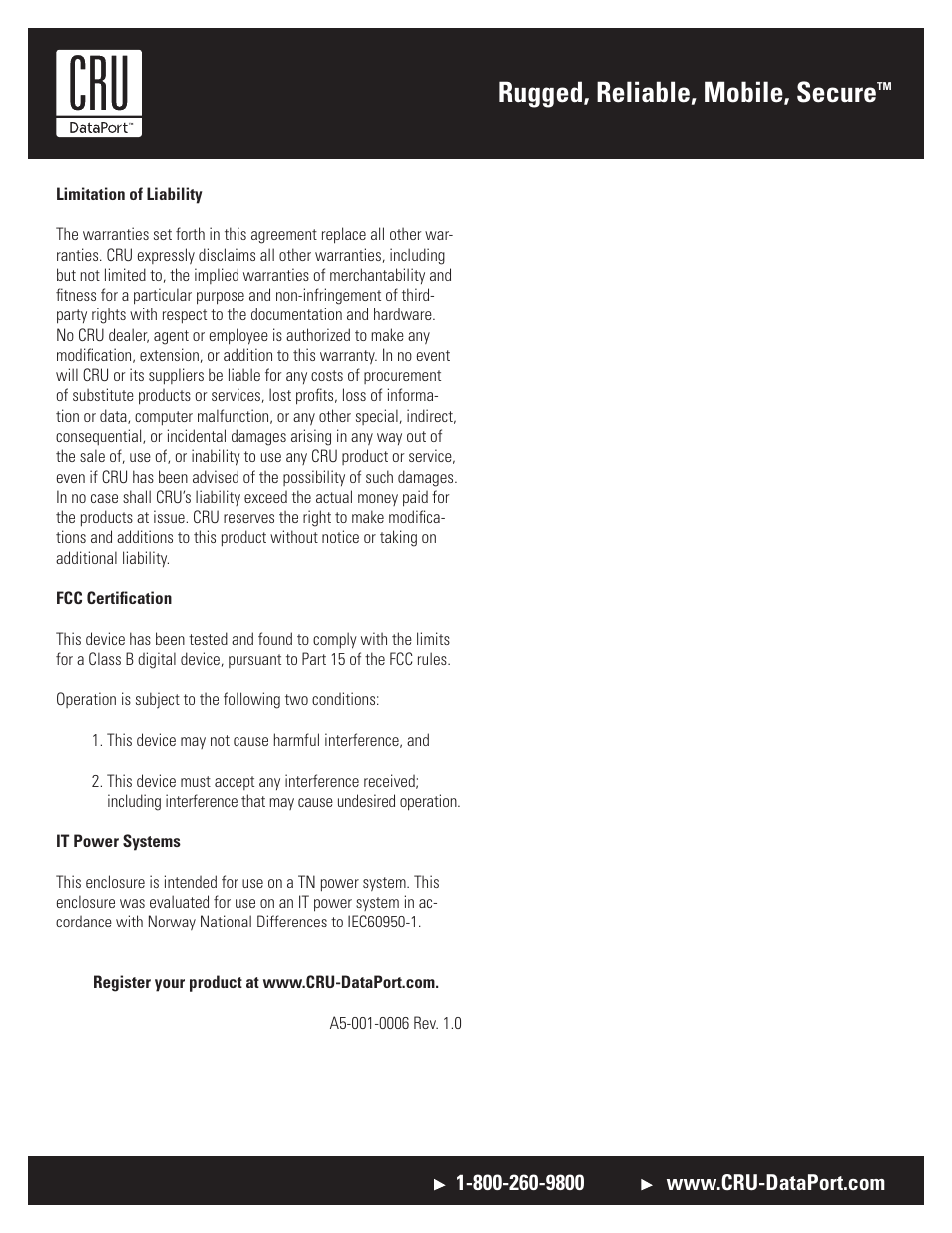 Rugged, reliable, mobile, secure | CRU DataPAK User Manual | Page 3 / 3