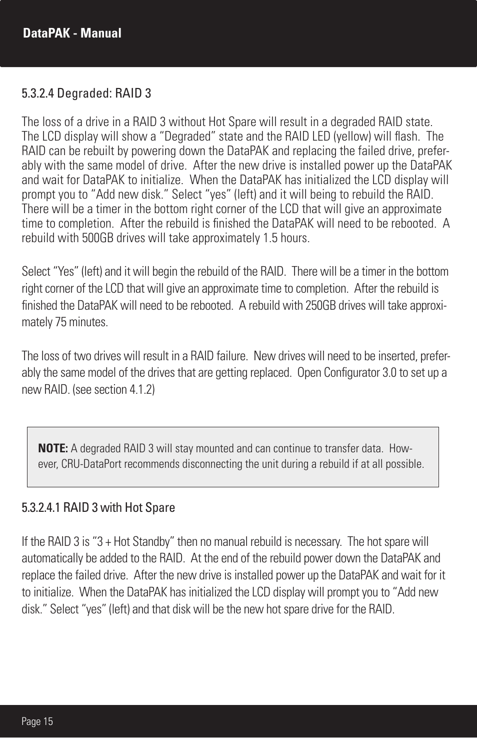 CRU DataPAK User Manual | Page 15 / 24