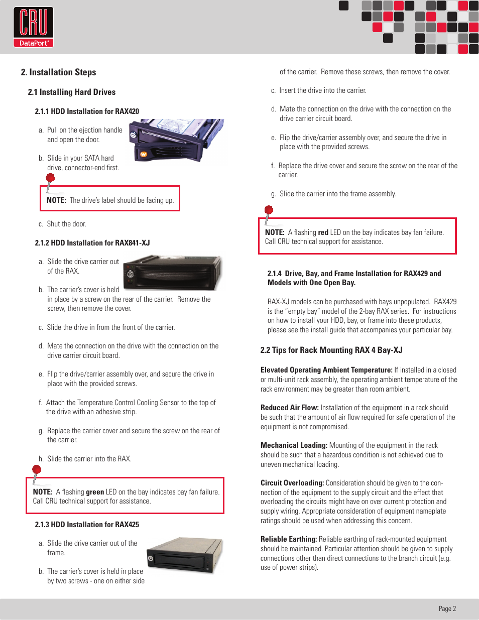 CRU RAX420-XJ User Manual | Page 3 / 6