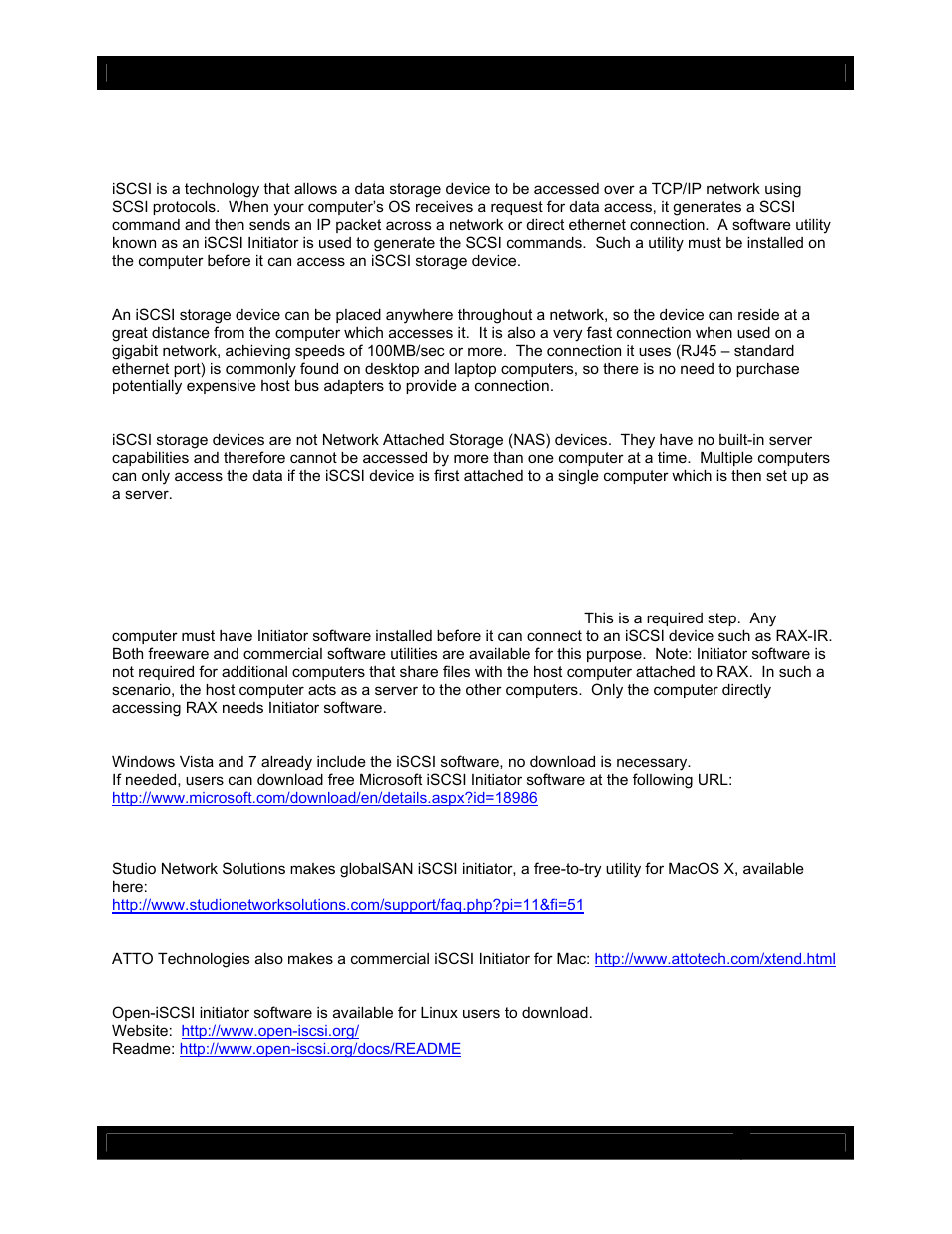 A brief description of iscsi technology, Pre-setup steps | CRU RAX840-IR User Manual | Page 2 / 13