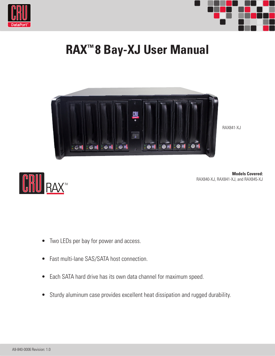CRU RAX840-XJ User Manual | 6 pages