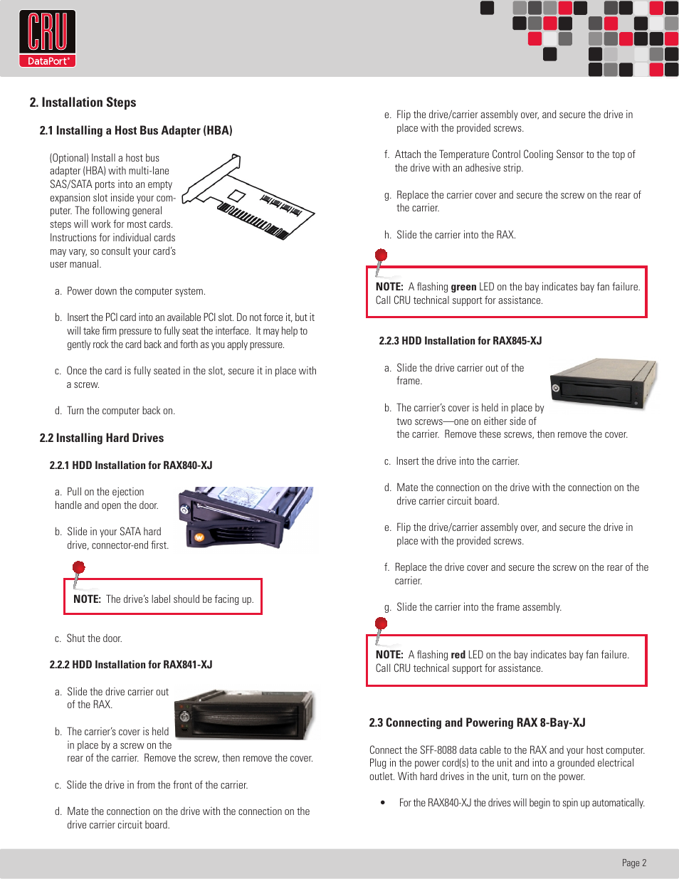 CRU RAX840-XJ User Manual | Page 3 / 6