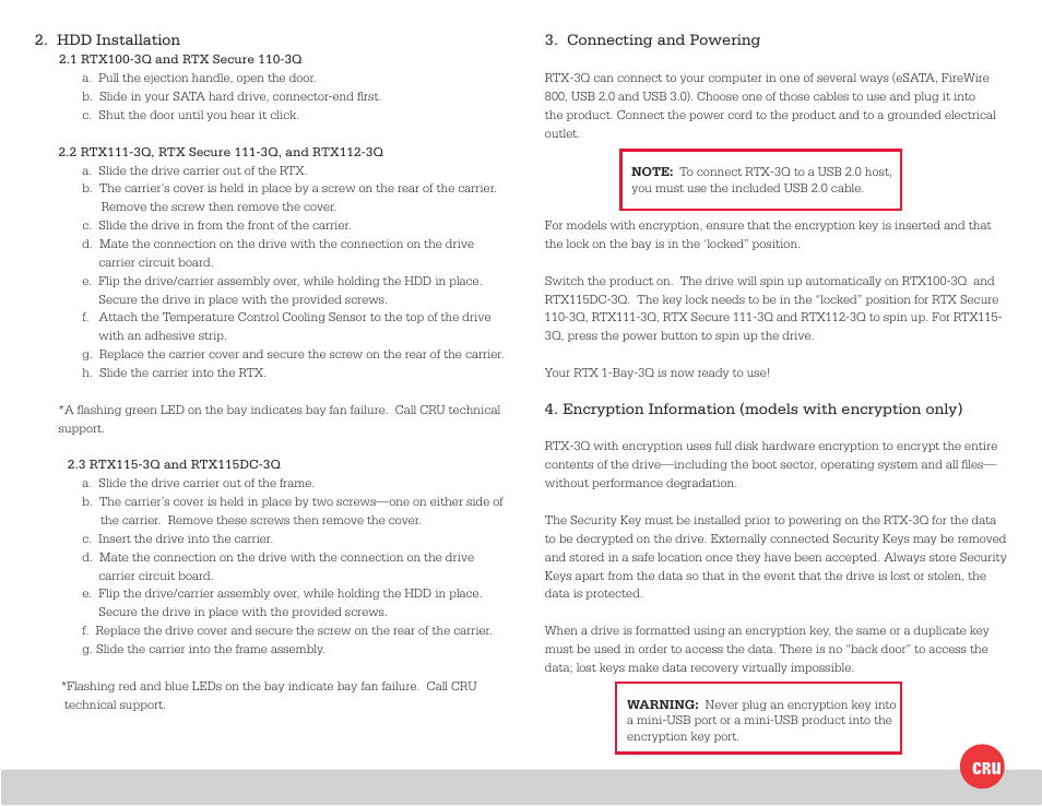 CRU RTX110-3Q User Manual | Page 2 / 2