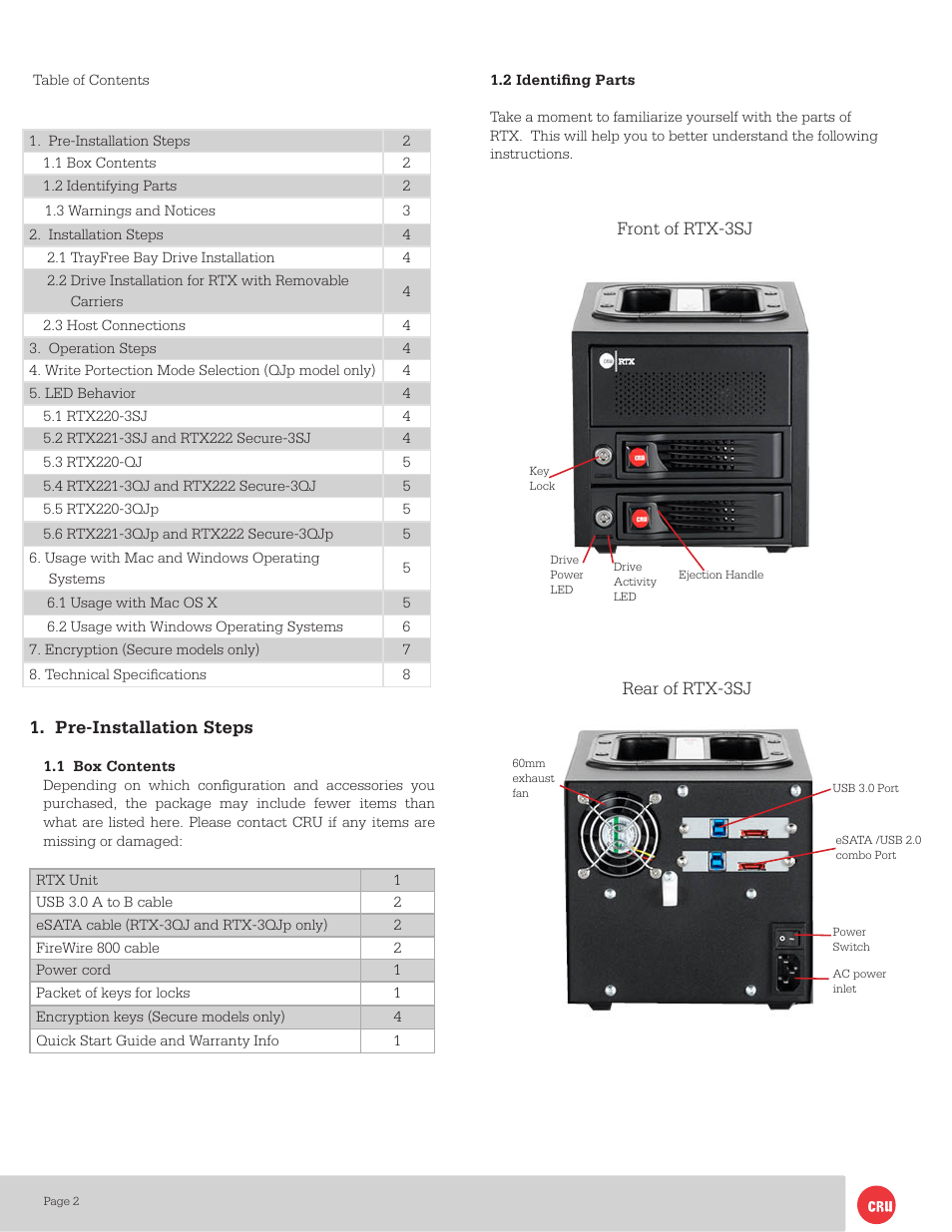 CRU RTX220-3QJ User Manual | Page 2 / 8