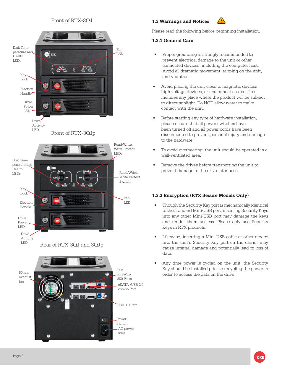 CRU RTX220-3QJ User Manual | Page 3 / 8
