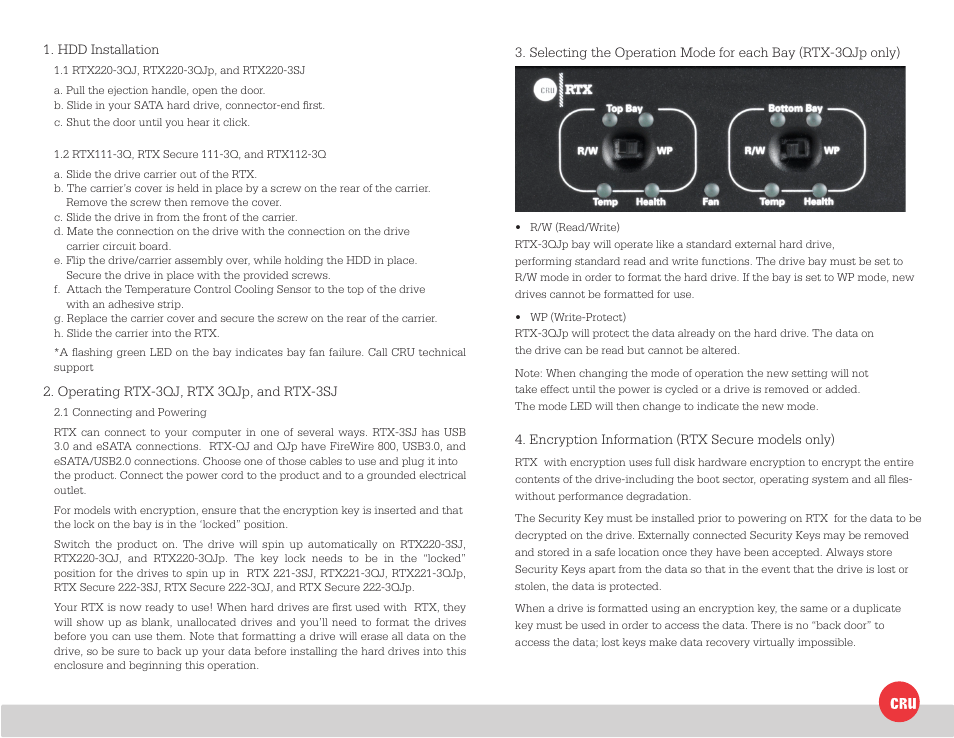 CRU RTX220-3QJ User Manual | Page 2 / 2