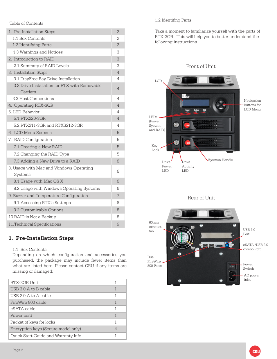 CRU RTX220-3QR User Manual | Page 2 / 9