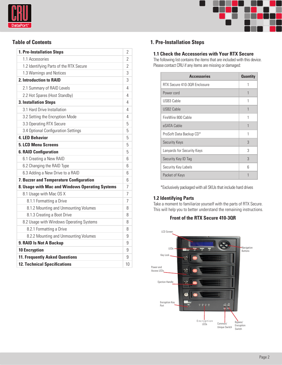 CRU RTX Secure 410-3QR User Manual | Page 2 / 10