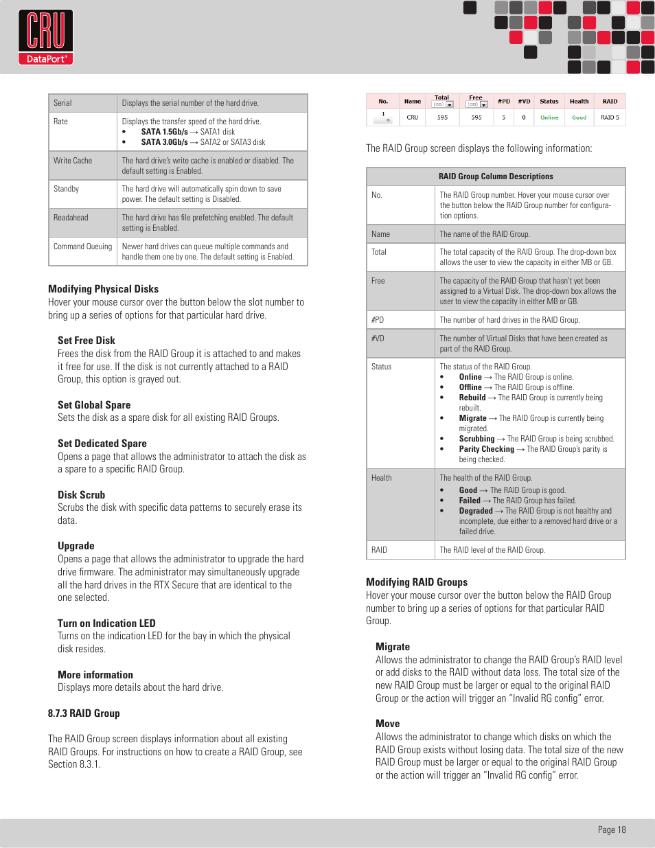 Rtx220 qr - manual | CRU RTX Secure 610-IR User Manual | Page 18 / 31
