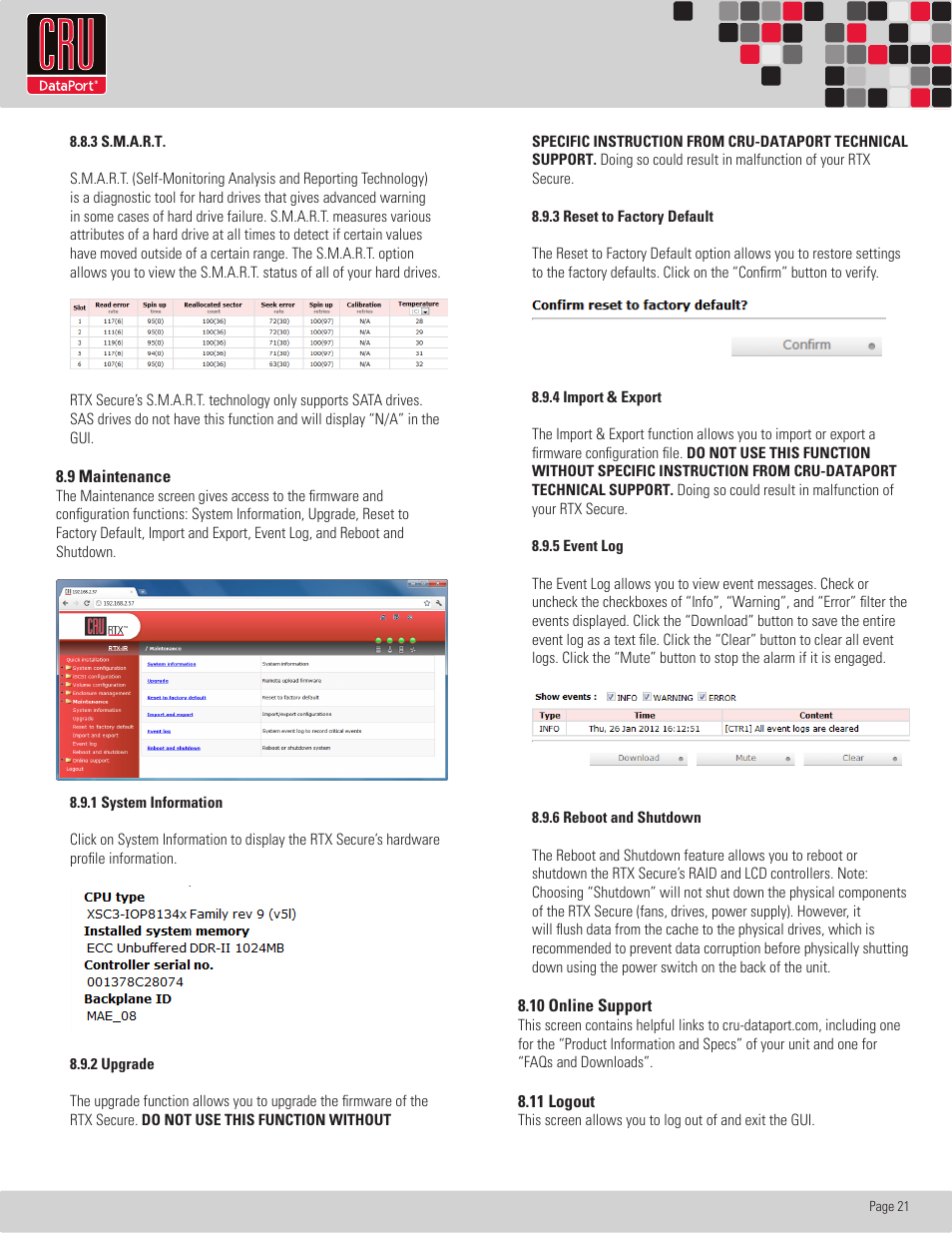 CRU RTX Secure 610-IR User Manual | Page 21 / 31