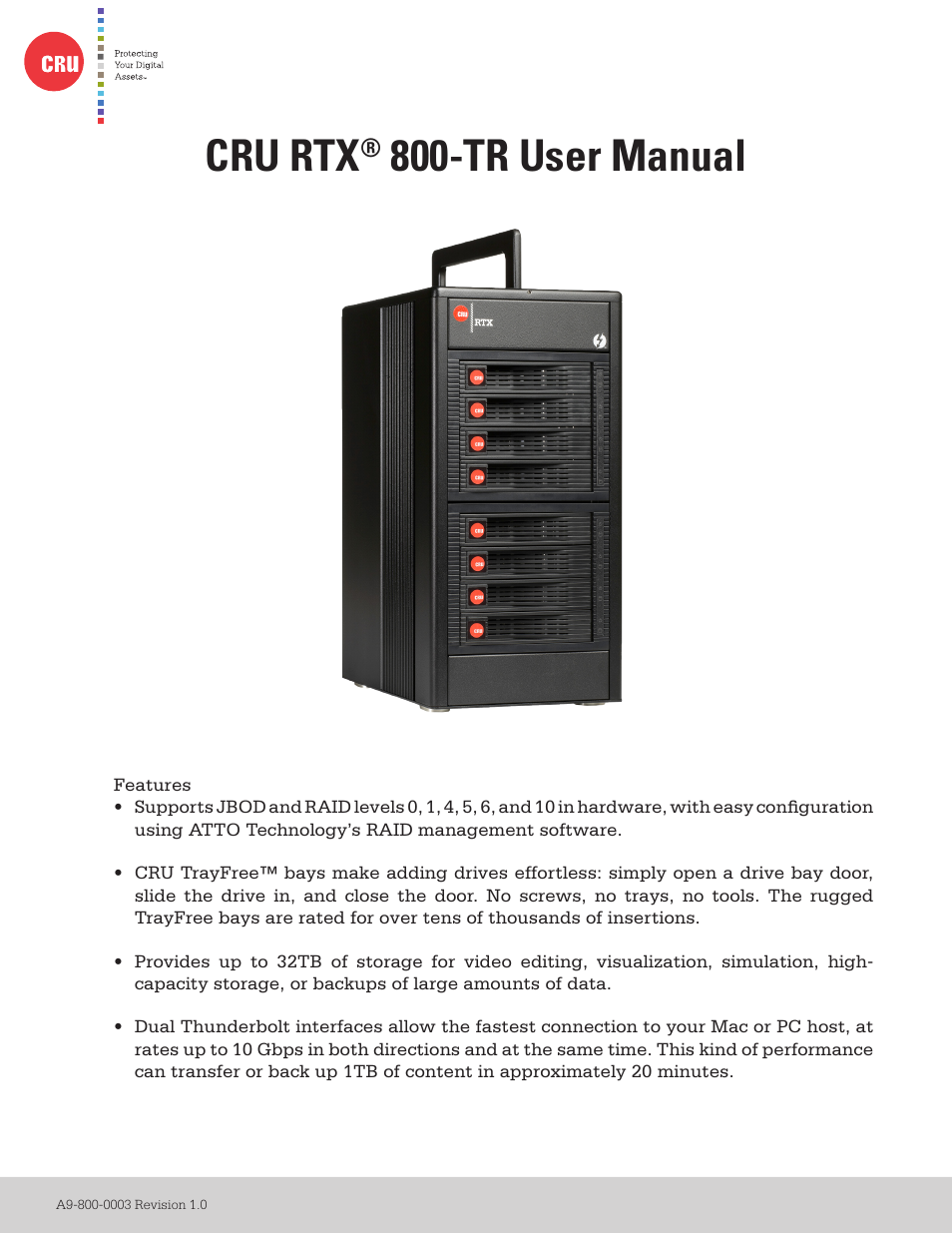 CRU RTX800-TR User Manual | 11 pages