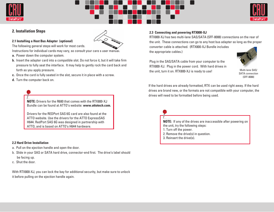 CRU RTX800-XJ User Manual | Page 2 / 2