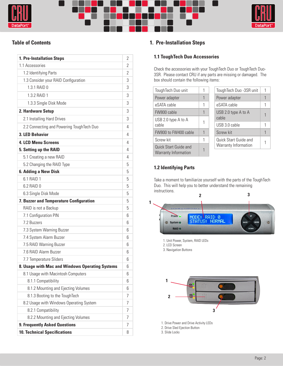 CRU ToughTech Duo 3SR User Manual | Page 2 / 8