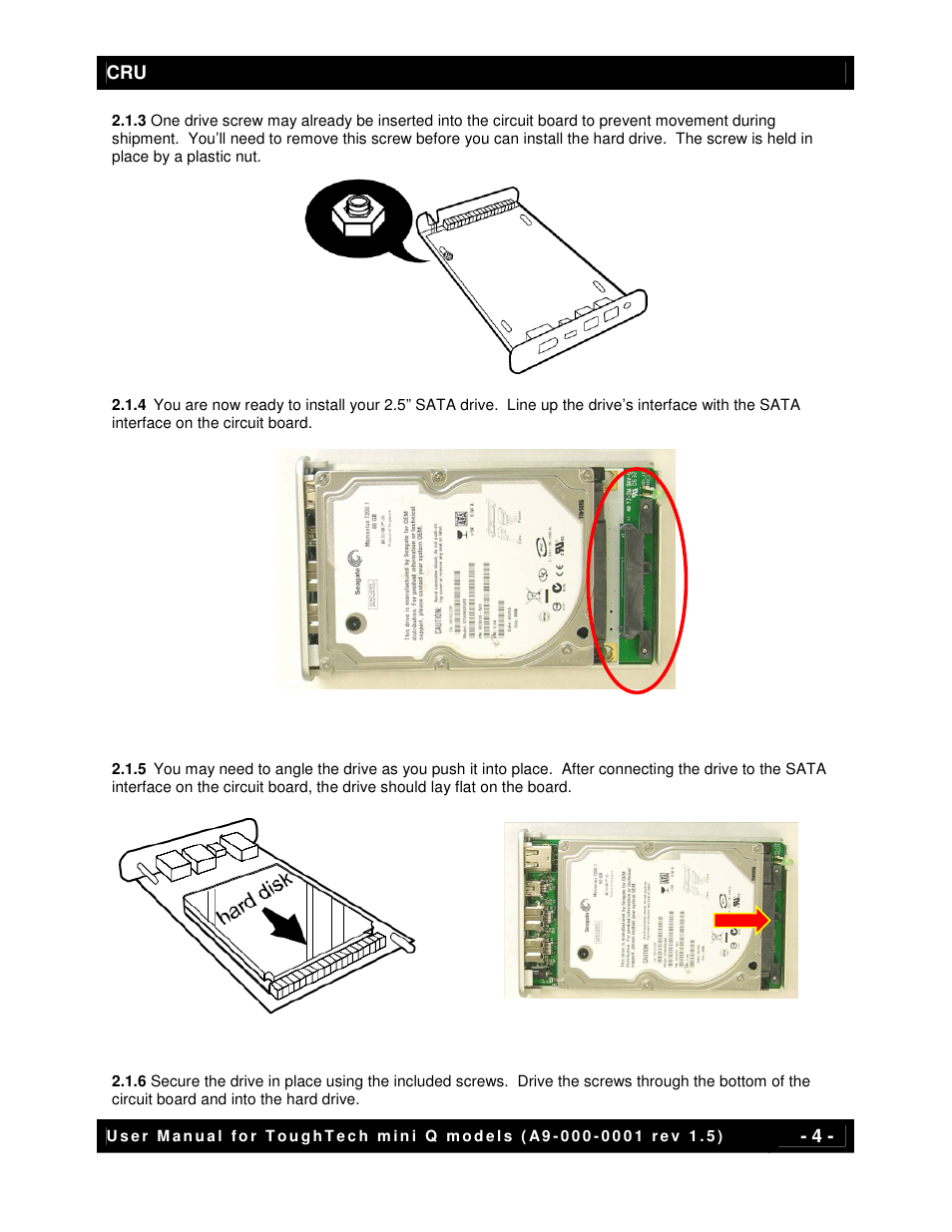 CRU ToughTech Secure 128 mini-Q with WriteLock User Manual | Page 4 / 13