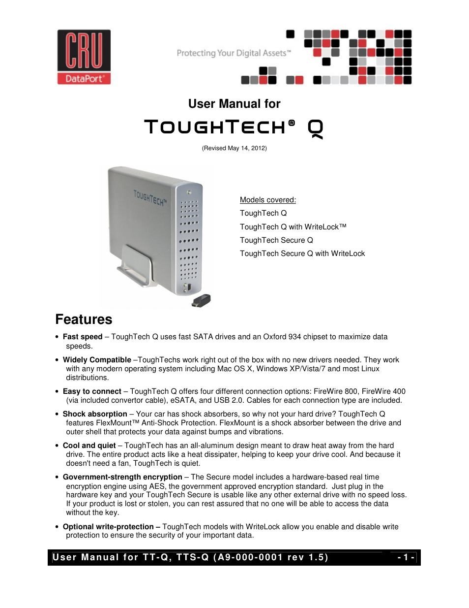 CRU ToughTech Secure 128 Q User Manual | 12 pages