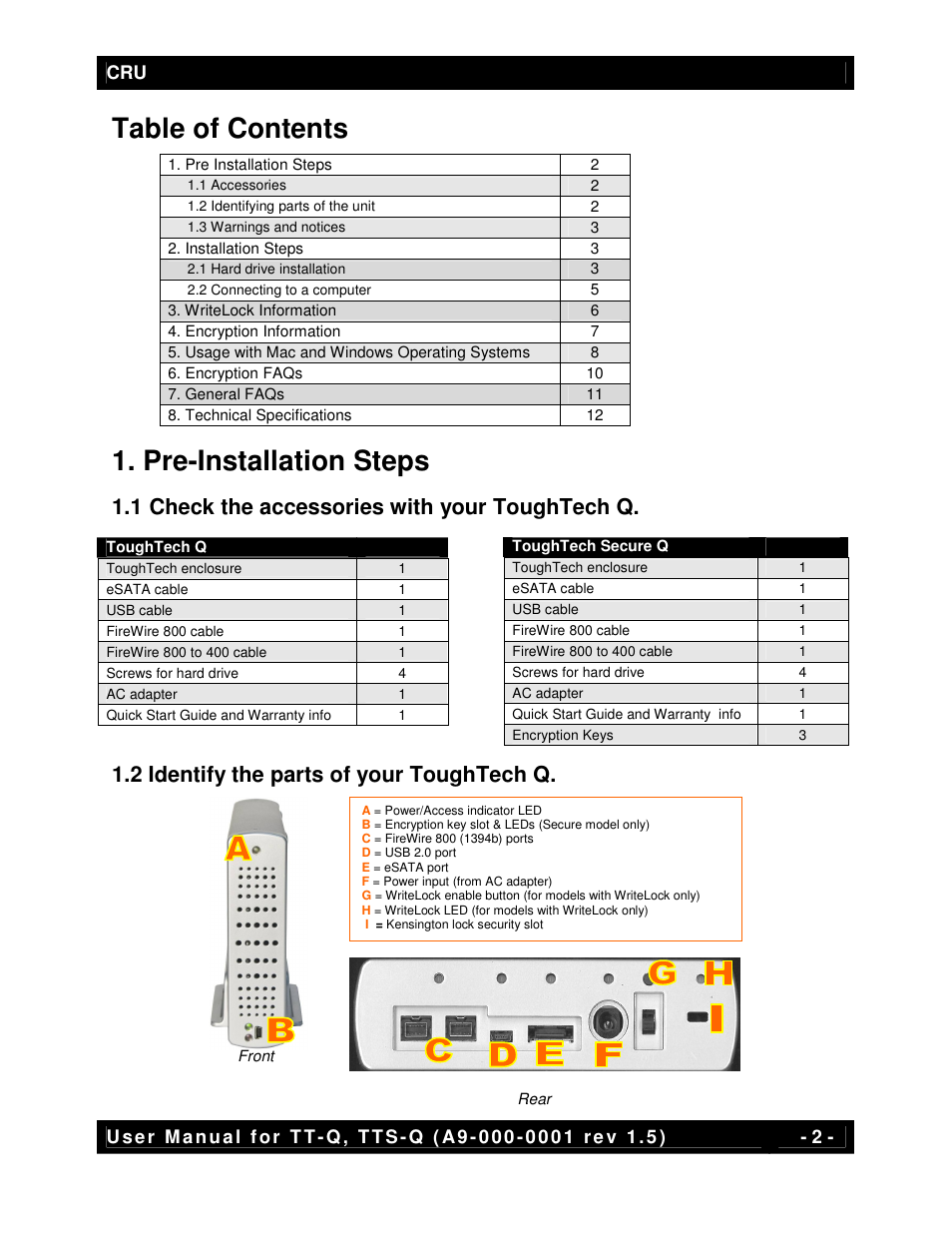 CRU ToughTech Secure 128 Q User Manual | Page 2 / 12