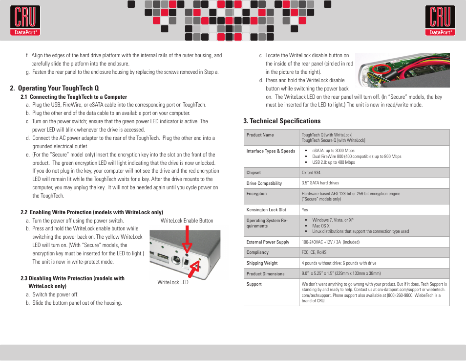 CRU ToughTech Secure 128 Q User Manual | Page 2 / 2