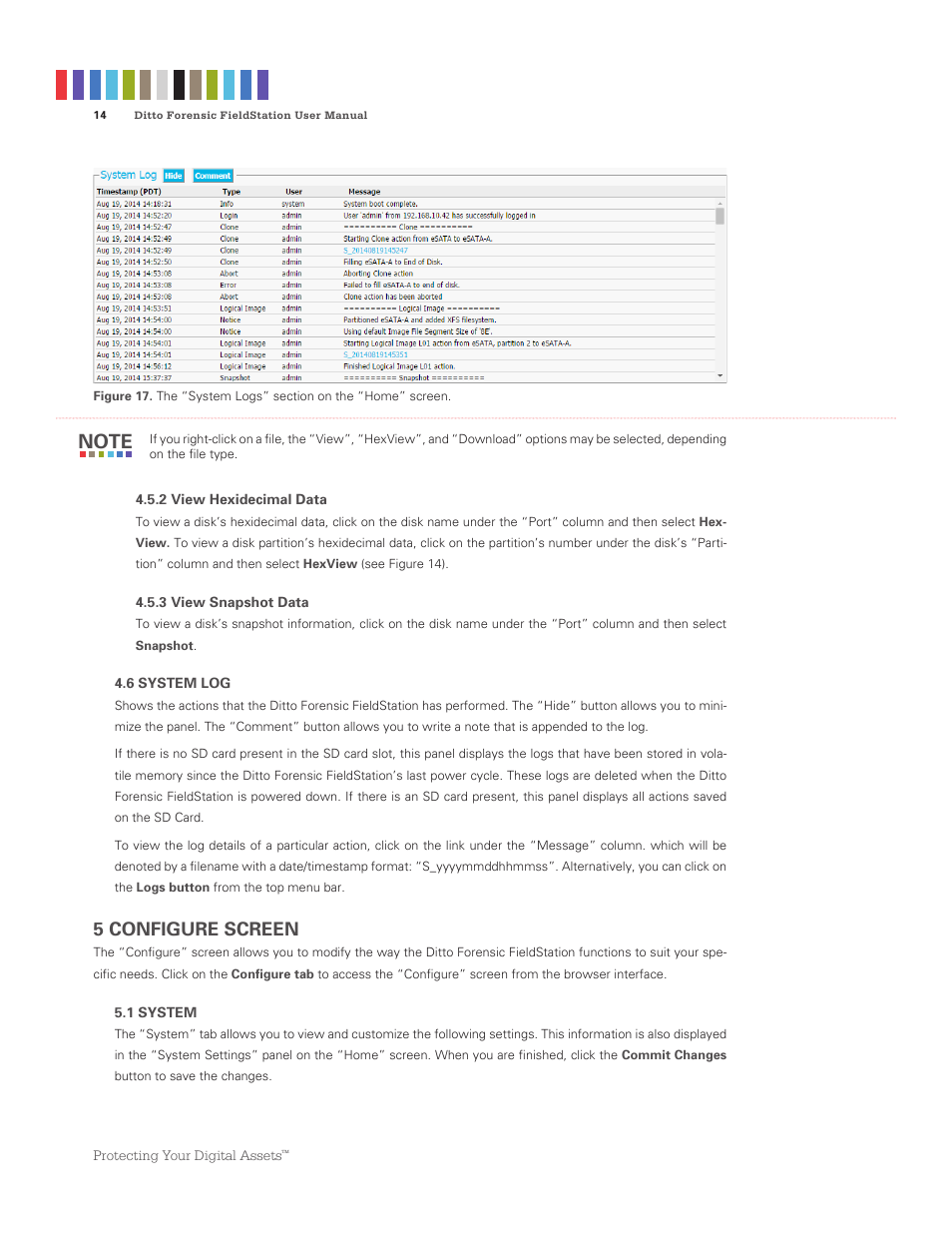 5 configure screen | CRU Ditto Forensic FieldStation User Manual | Page 14 / 38